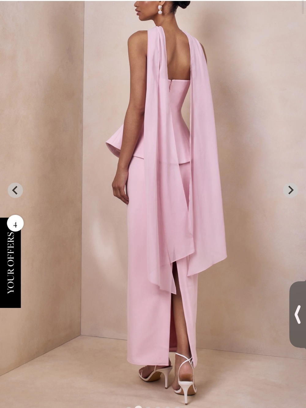 CLUB L - FARRON Light Pink Bandeau Corset Maxi Dress MISSING NECK SCARF - Picture 2 of 6